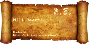 Mill Beatrix névjegykártya